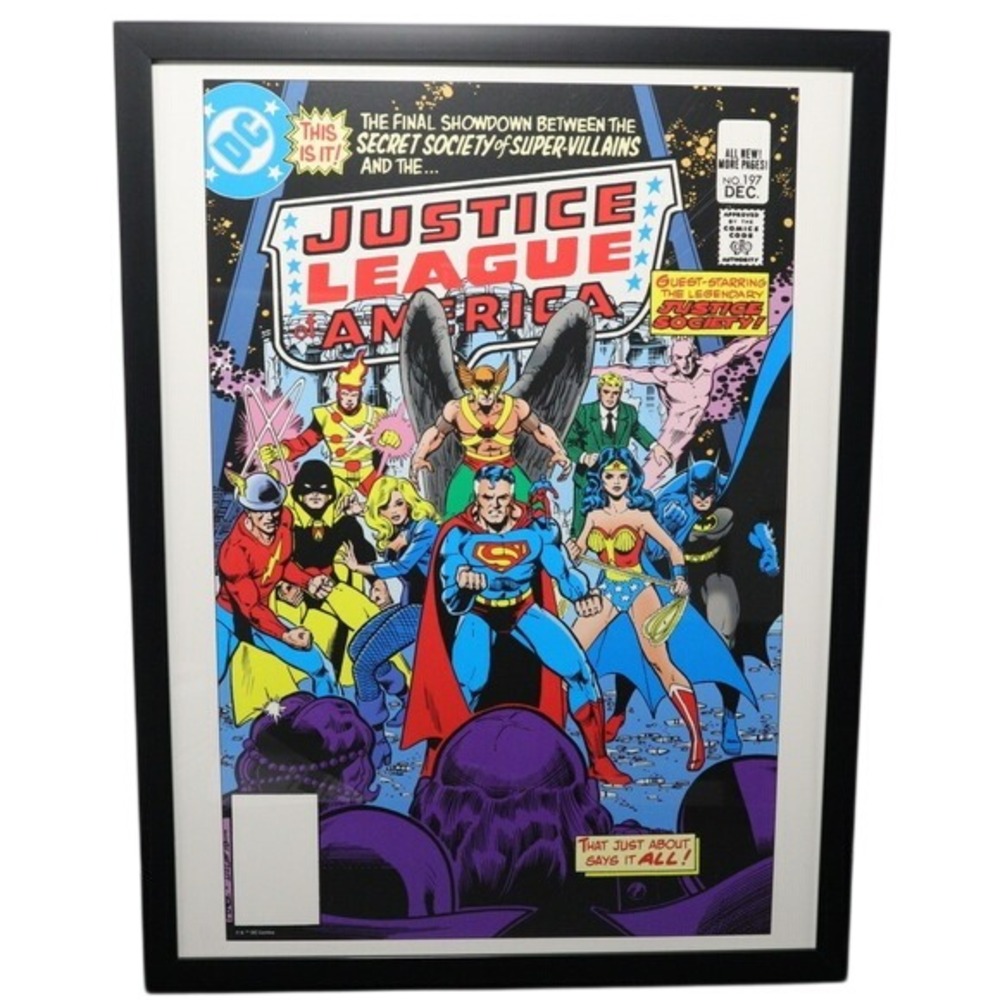 DC Comics Framed Art Justice League of America #197 George Perez Cover 12x16